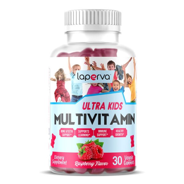 Laperva Ultra Kids Multivitamin, Raspberry, 30 Vegan Gummies, Healthy Growth