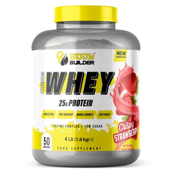 Body Builder Premium Whey Protein New Gen, Crispy Strawberry, 4 LB, Muscle Growth