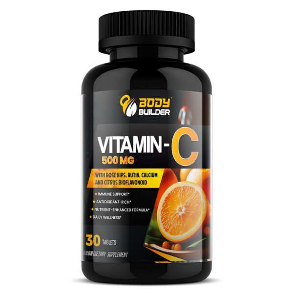 Body Builder Vitamin C, 500 mg, 30 Tablets, Supports Immune Health, Rich in Antioxidants