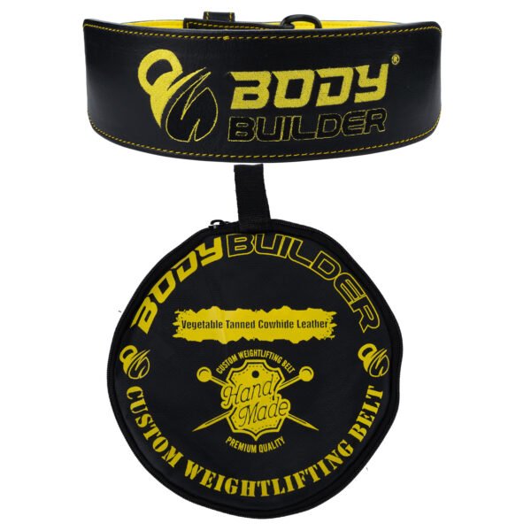 Body Builder Leather Lifting Belt With Bag,