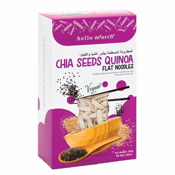 Hello March Chia Seeds Quinoa Flat Noodles, 250 Gm, Vegan, Quick Healthy Meal