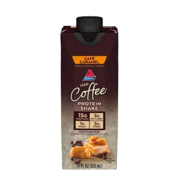 Atkins Shake, Café Caramel, 325 ML, High-Protein Content, Low-Carb Friendly