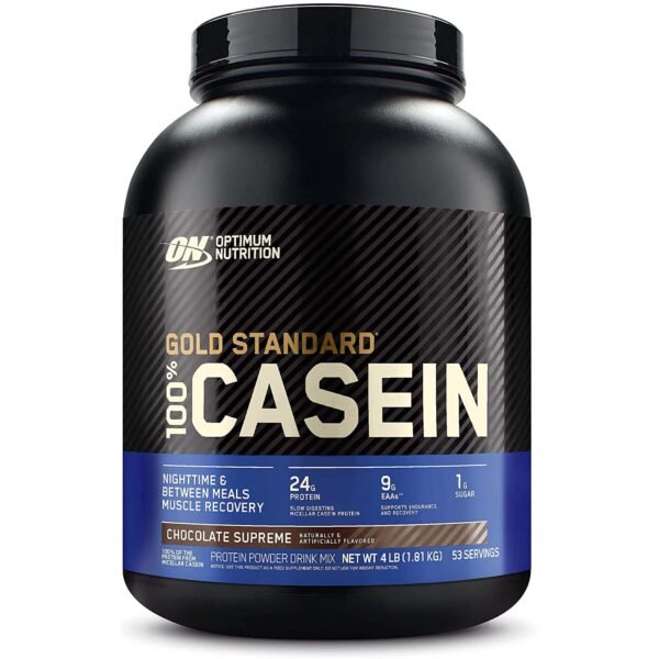 Optimum Nutrition Gold Standard 100% Casein, Chocolate Supreme, 4 LB, 24 Grams of Protein