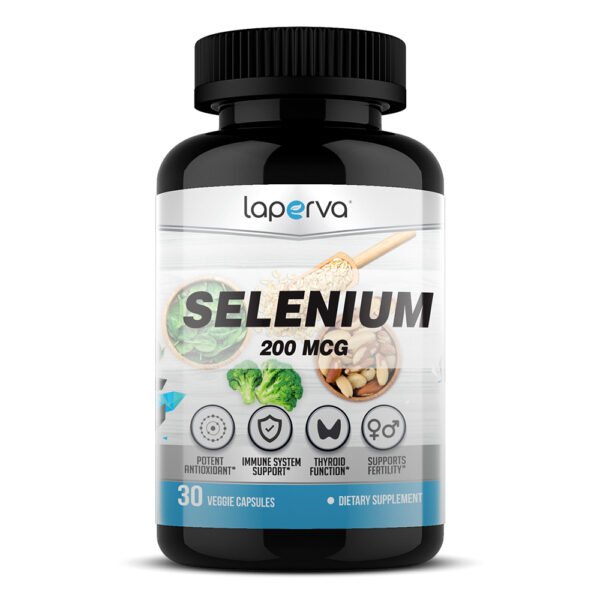 Laperva Selenium, 30 Veggie Capsules, 200 mg, Supports Fertility, Potent Antioxidant