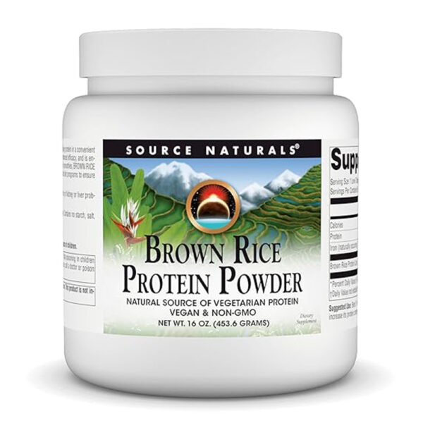 Source Natural Brown Rice Protein Powder, Unflavored, 1LB, High-quality Plant Protein