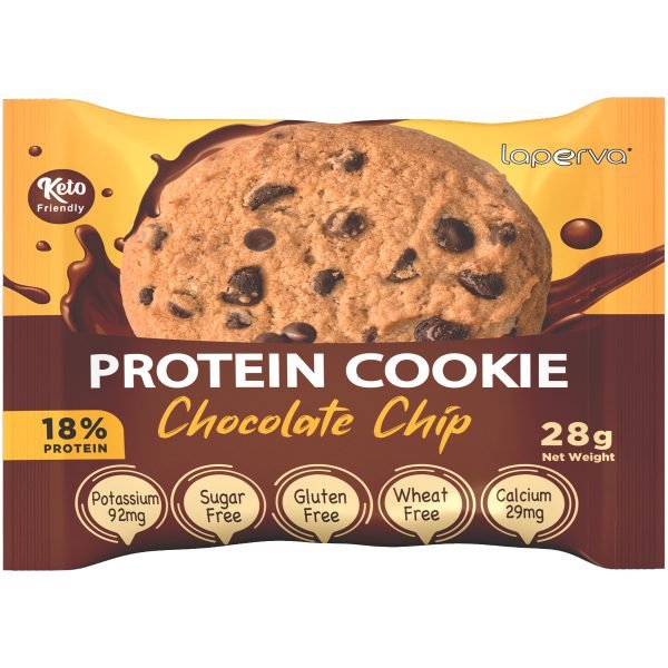 Laperva Protein Cookie, 1 Piece, Chocolate Chip, Low in Calories, Keto Diet-Friendly